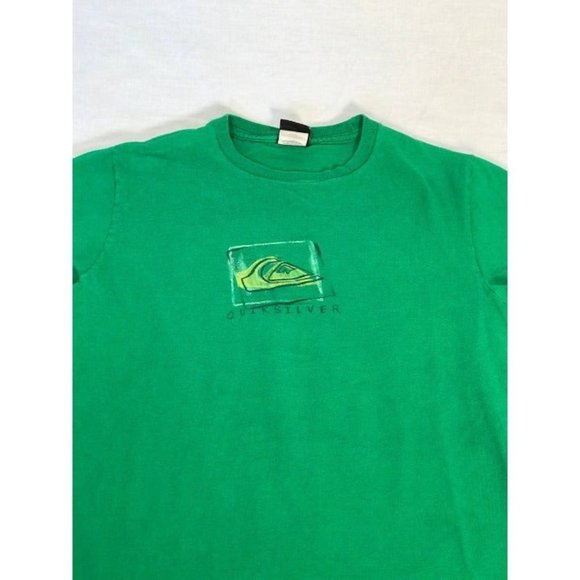Quiksilver Graphic Shirt Mens sz Small Green Short Sleeve T-Shirt - Picture 2 of 5